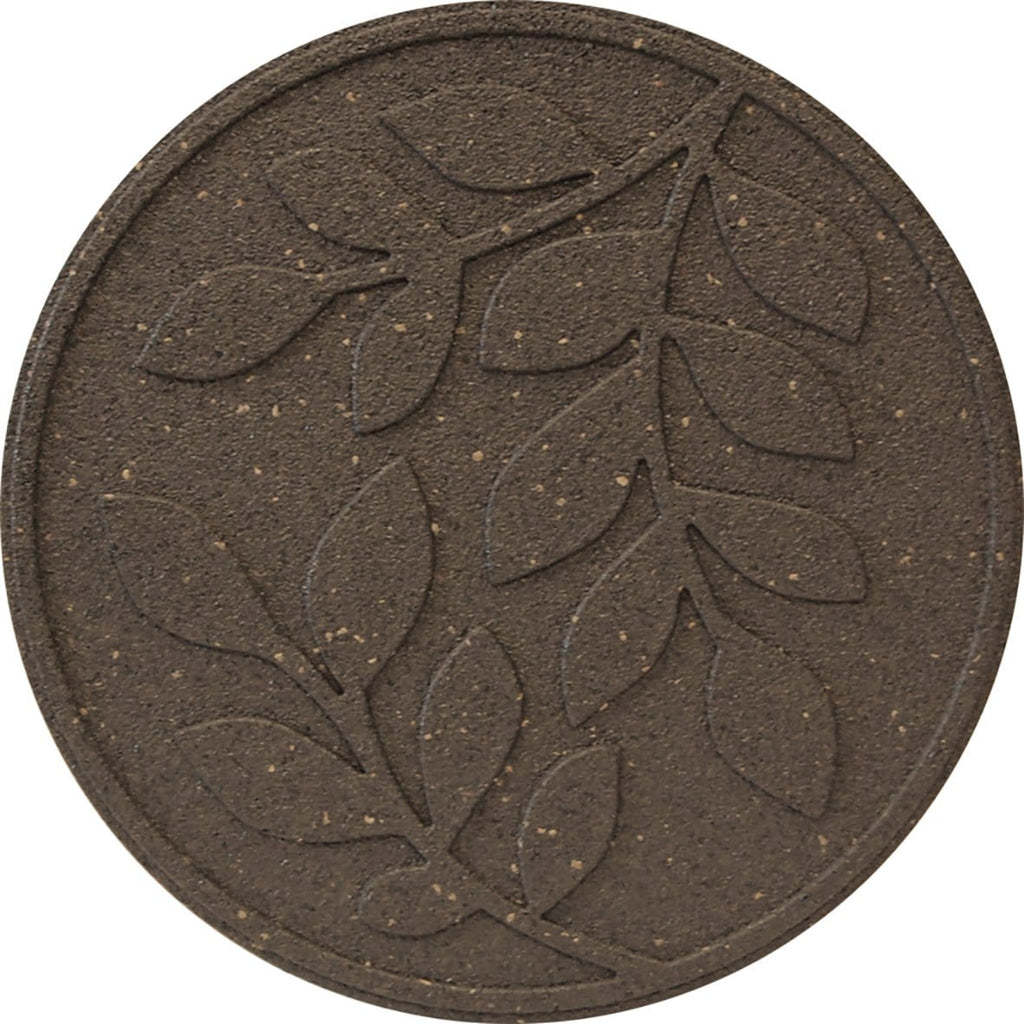 Brown stepping stone with leaf pattern - Safer Surfacing