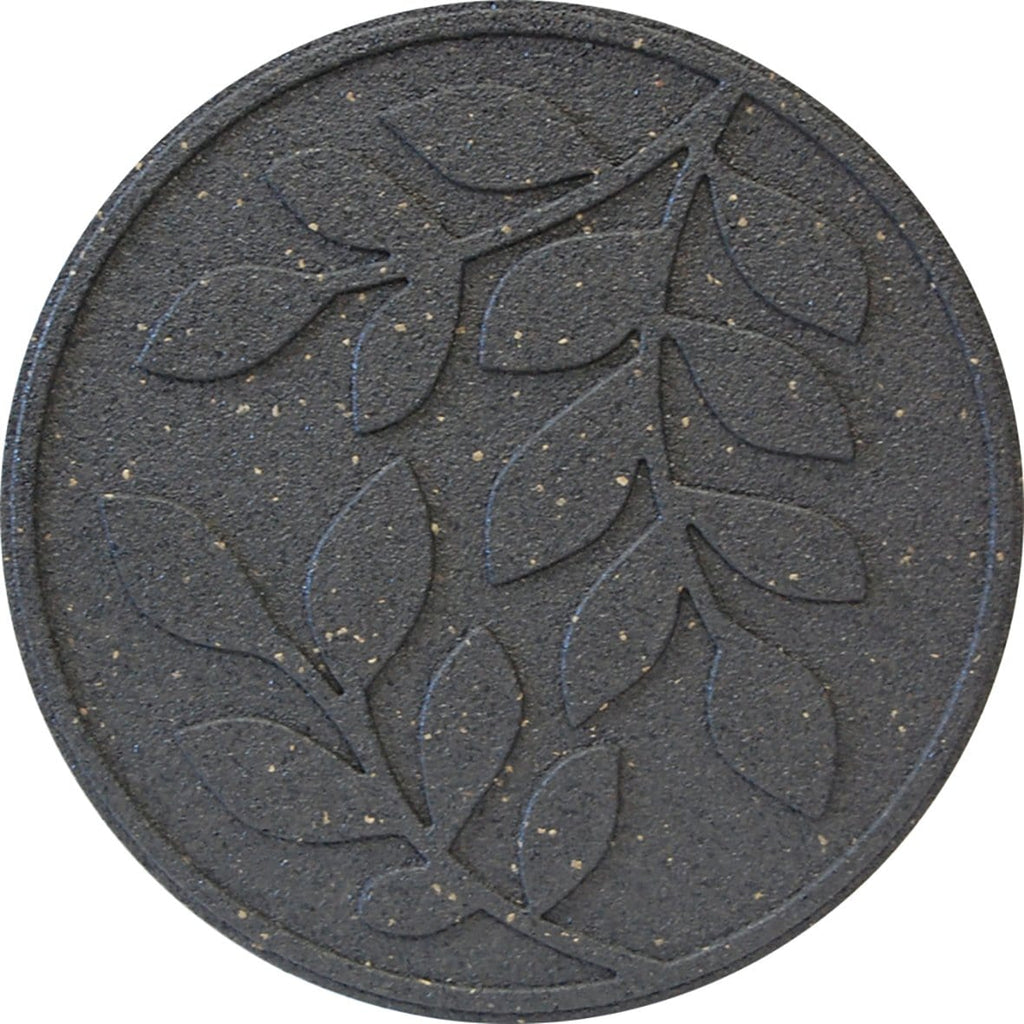 Grey stepping stone with leaf pattern (Pack of 4 save £5) - Safer Surfacing